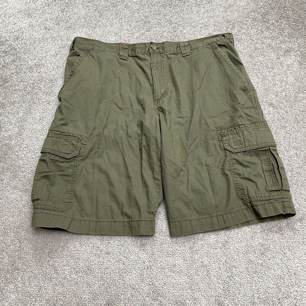 Eddie Bauer Cargo Shorts Mens 40 Army Green 100% Cotton Pockets Outdoor Casual